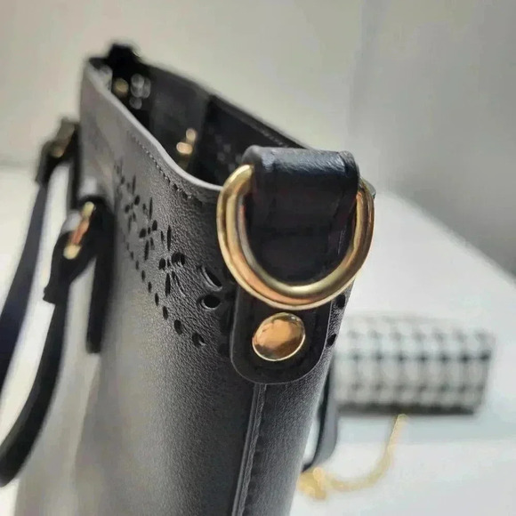 Nanette Lepore Bag In A Bag Black Blair Bag Satchel Bucket Shoulder Handbag - Picture 13 of 14